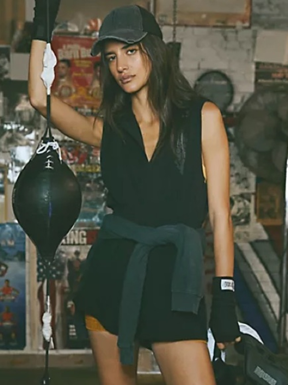 FP Movement by Free People x Everlast Black Hooded Playsuit Romper size XL, NWOT